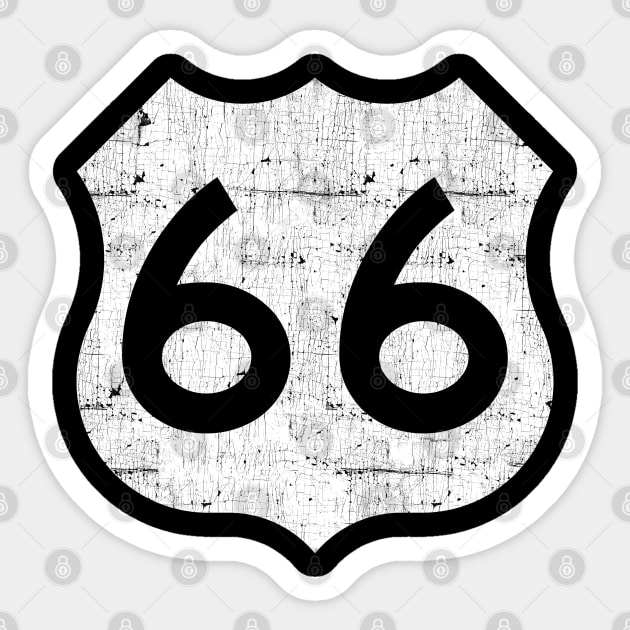 Route 66 -- Vintage Look Design Sticker by DankFutura